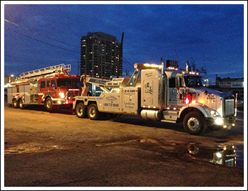 Firetruck Being Towed